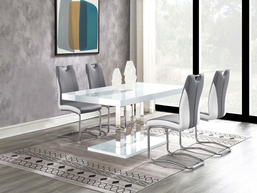 Brooklyn 5-piece Dining Set White and Chrome