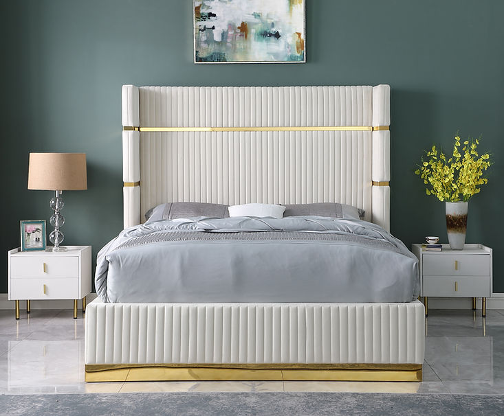 B786 Aspen platform bed (Cream)