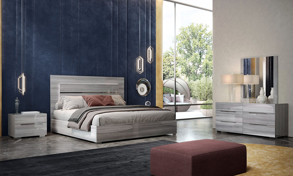 Premium Italian bedroom collection (Grey)