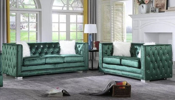 S4112 Paris II (Green) SOFA AND LOVESEAT