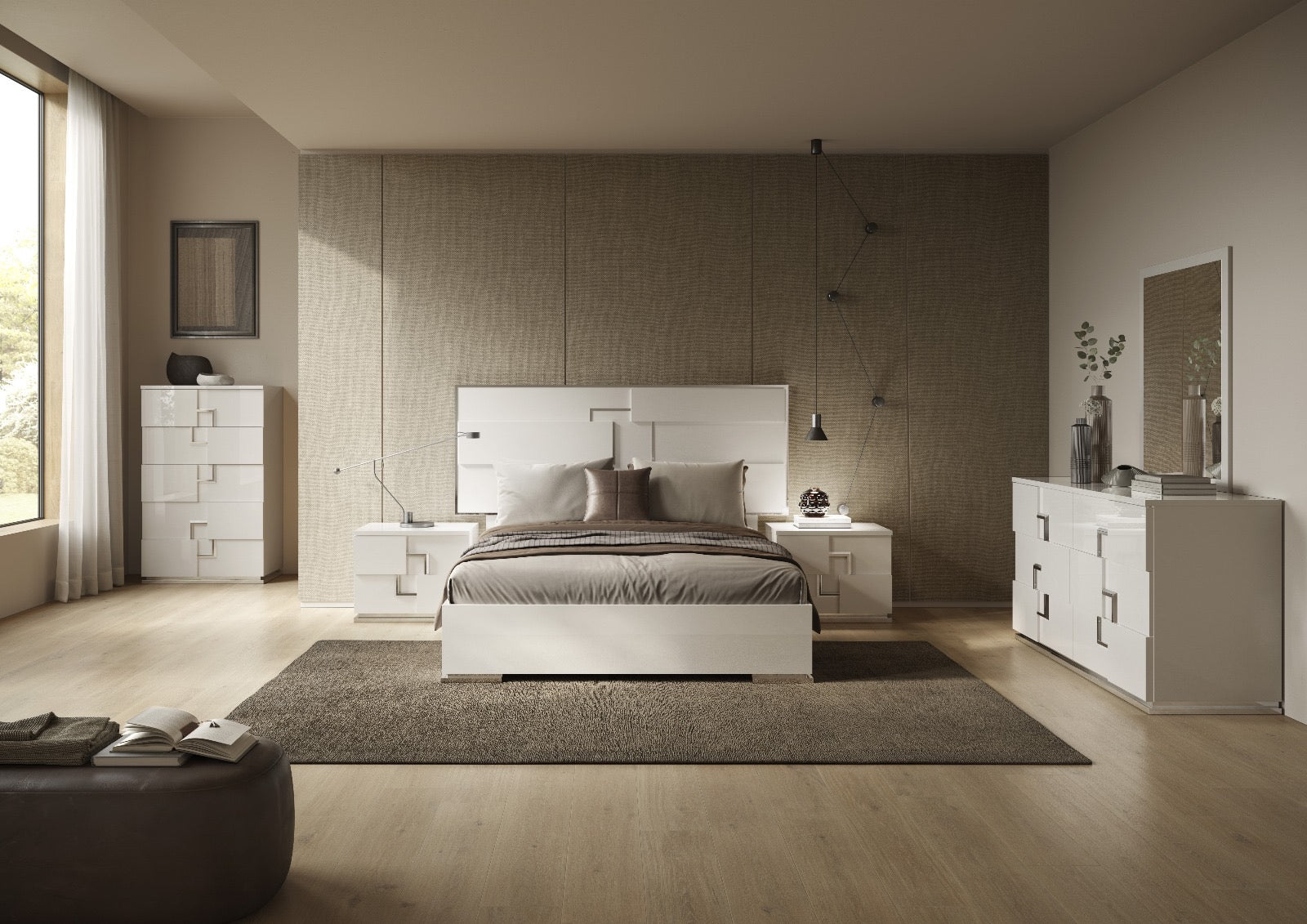 Infinity White Italian Bedroom Set