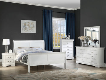 B3650 LOUIS PHILIP WHITE BEDROOM GROUP