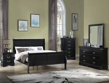 B3950 LOUIS PHILIP BLACK BEDROOM GROUP