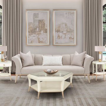 YVETTE Sofa and chair PorciniMedium Champagne