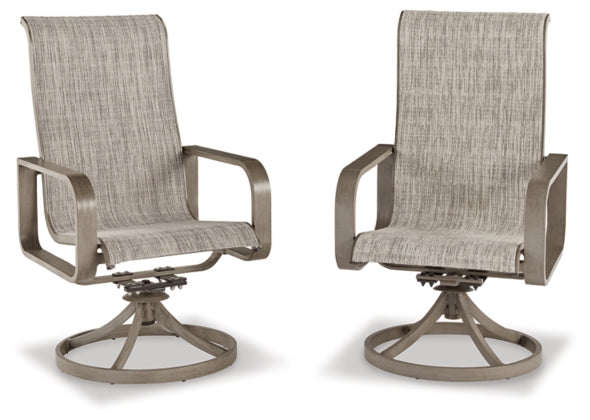 Ashley  Beach Front Sling Swivel Chair (Set of 2)