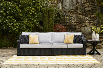 Ashley  Beachcroft 2-Piece Outdoor Loveseat with Cushion