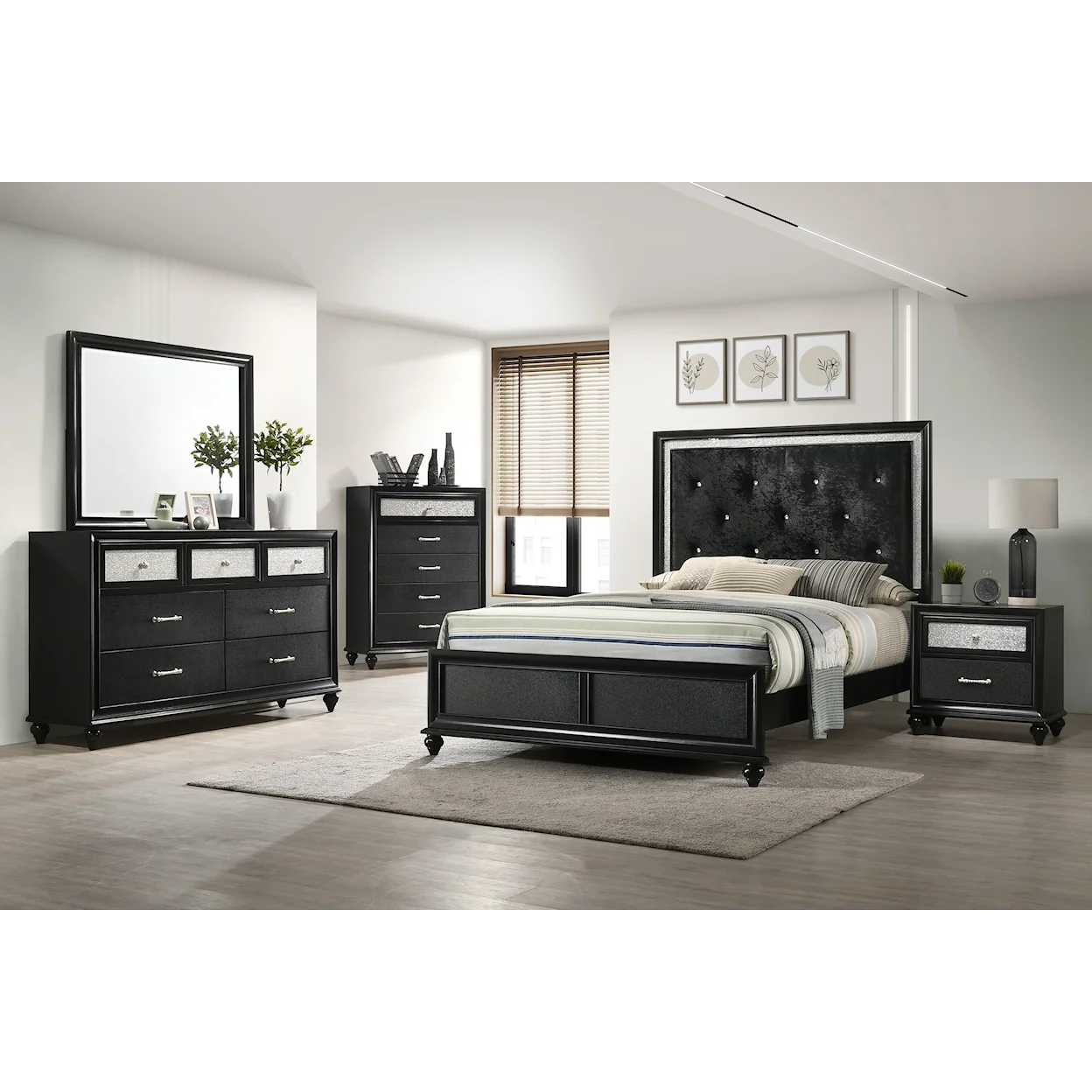 B4398 LILA BLACK BEDROOM GROUP