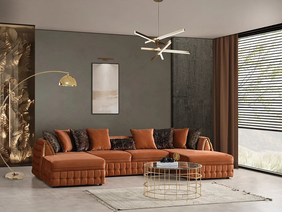 Sicilya Sectional (Rust Orange)