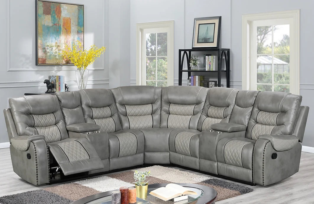 S1988 Phoenix II Grey reclining sectional