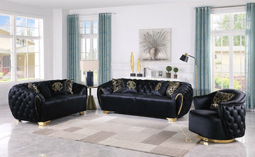 S2004 Mila sofa and loveseat (Black)