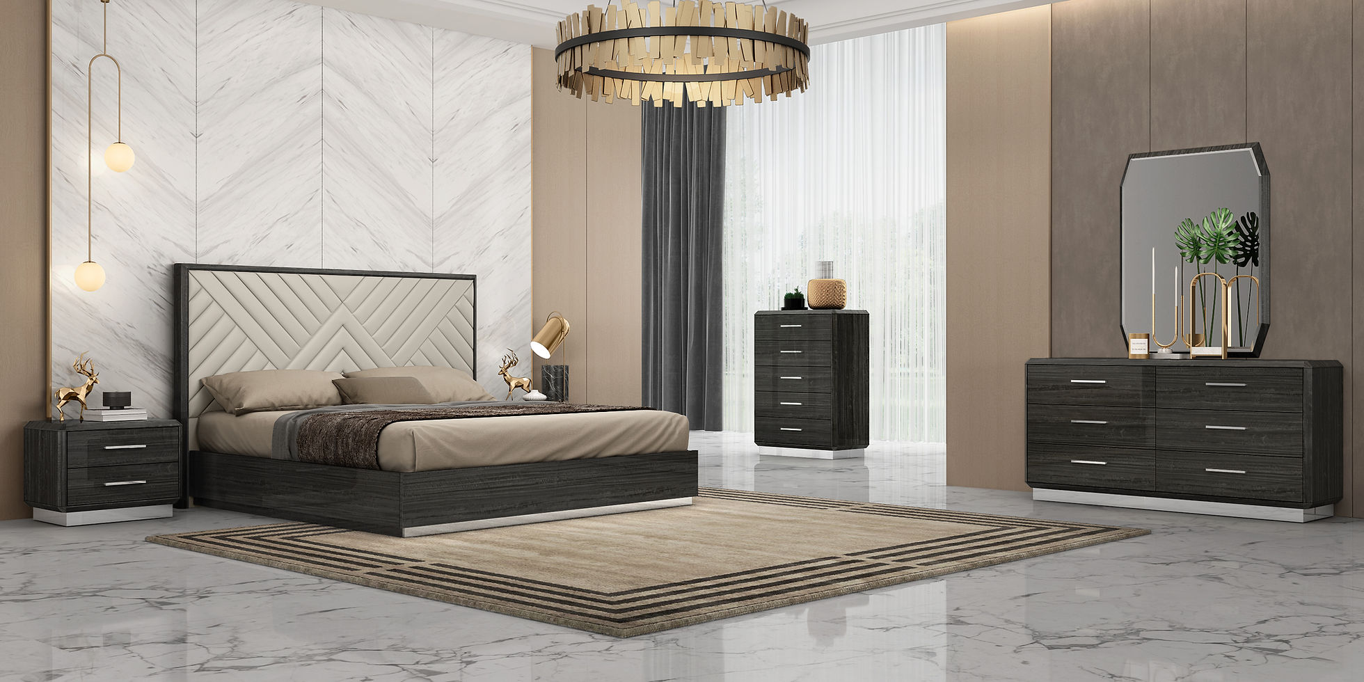 B90 Dion Grey Bedroom Set