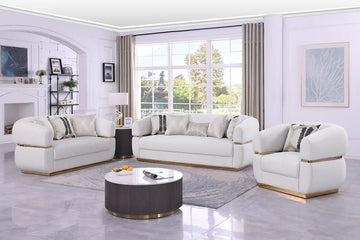 S3500 Carmela (Cream) sofa and loveseat