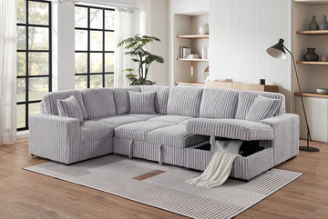 S3661 RAHA (GREY) 3PCS SECTIONAL WITH STORAGE