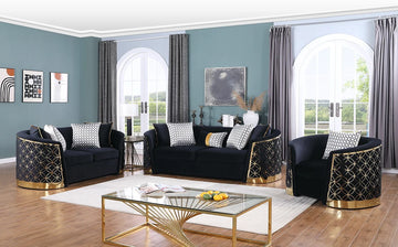 S3800 Athena (Black) sofa loveseat