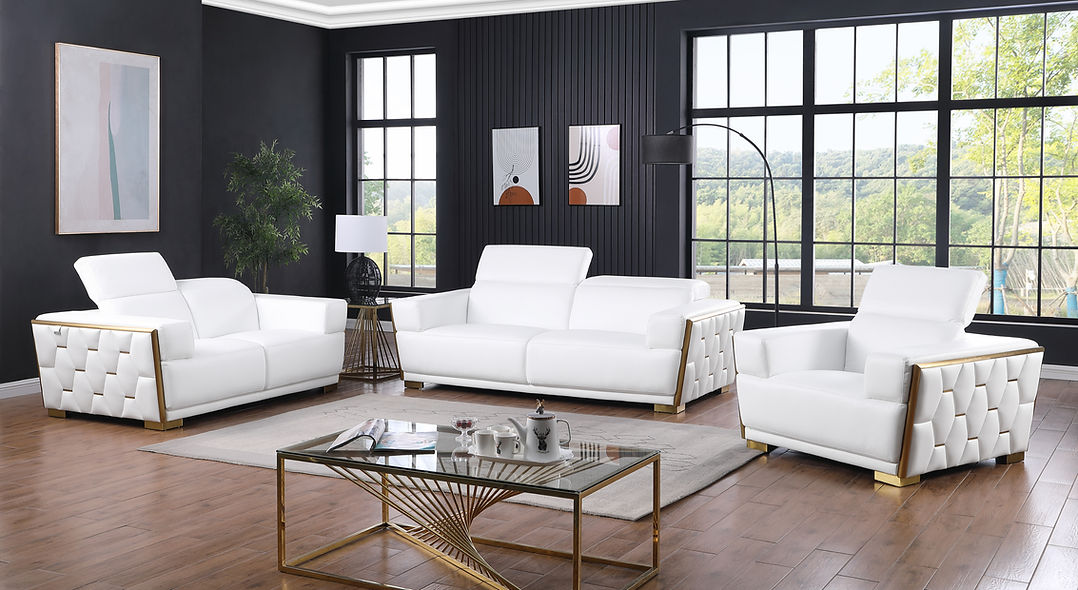 MI-1245 Hexor (White) sofa loveseat