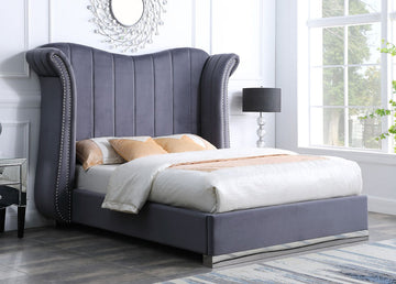 B400 Luna platform bed (Grey) 66"H