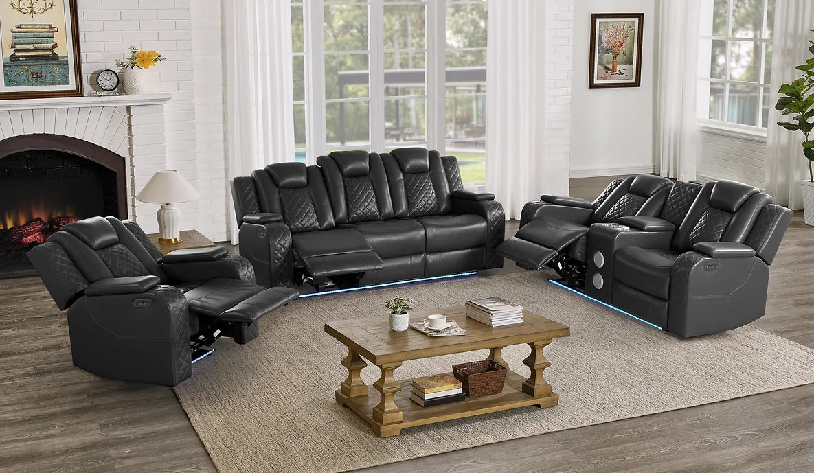 S3480 Eclipse Black power reclining set