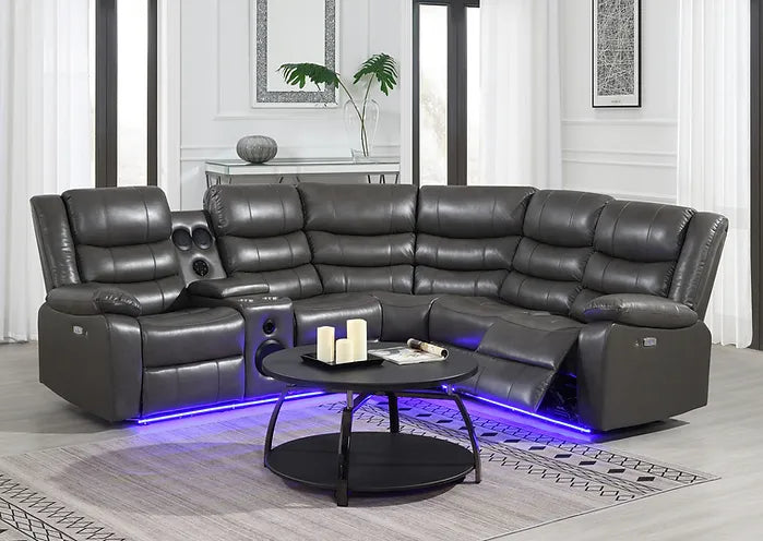 S8787 Sonic (Grey) power reclining sectional