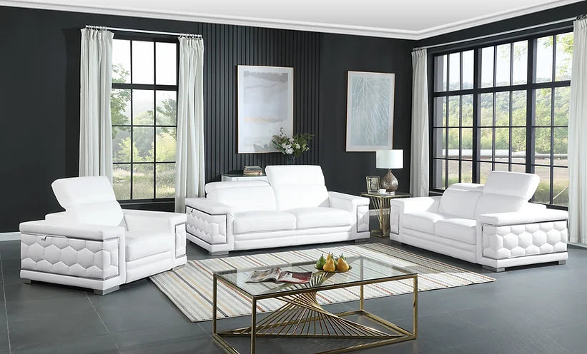 MI-1250 Favo (White) sofa loveseat