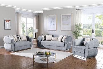 S3500 Carmela (Grey) sofa and loveseat