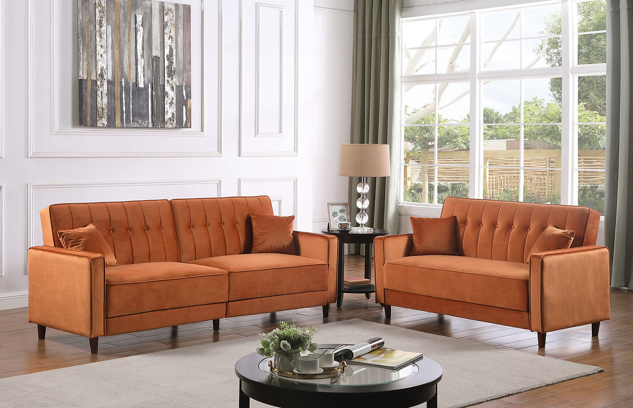 S350 Cozy Sofa & loveseat(Rust)