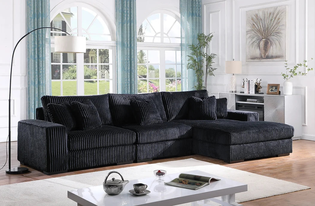 S859 Comfy 3pcs (Black) sectional