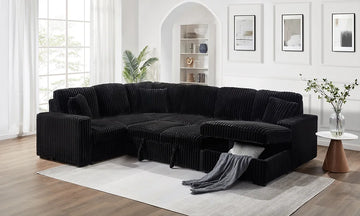 S3661 RAHA (BLACK) 3PCS SECTIONAL WITH STORAGE