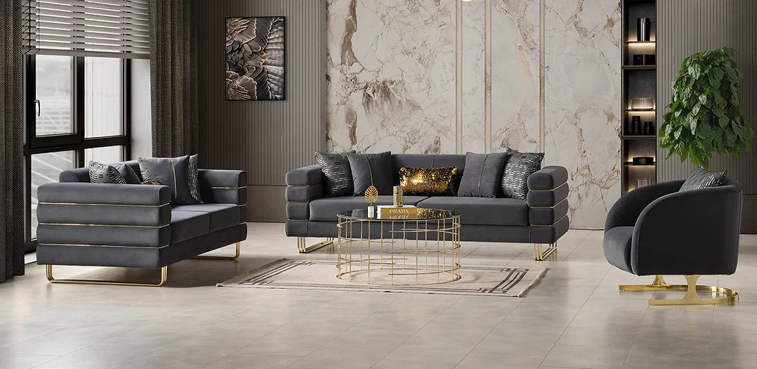 Luma Grey sofa and loveseat