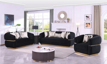 S3500 Carmela (Black) sofa and loveseat