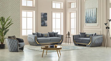 S6670 Alina sofa and loveseat (Grey)