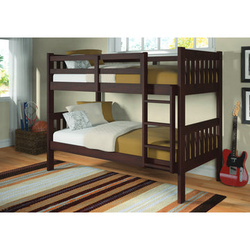 Donco 1010 Twin/ Twin Mission Bunk Bed in Cappuccino