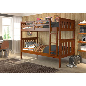 Donco 120 Twin/ Twin Mission Bunk Bed Espresso