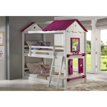 Donco 1570 Twin/ Twin Sweetheart Bunkbed in White & Pink