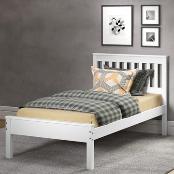 Donco 500 Twin Contemporary Bed in White Under Bed Storage Drawers / Trundle